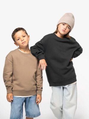 NS437 - Sweat-shirt écoresponsable à col rond oversize enfant