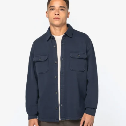 NS521 - Surchemise écoresponsable délavée en molleton gratté homme
