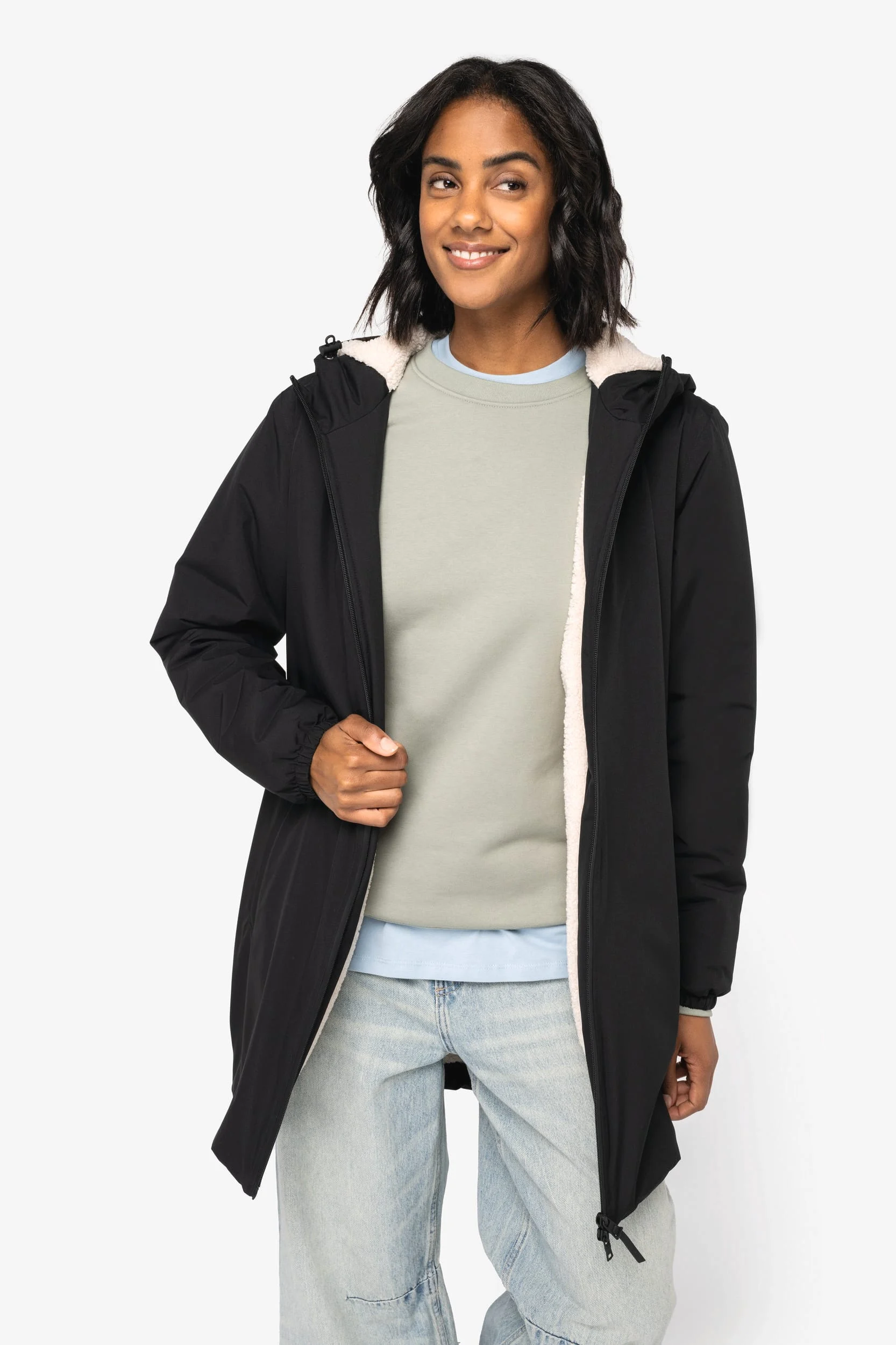NS609 - Veste écoresponsable imperméable doublée en sherpa unisexe – Image 4