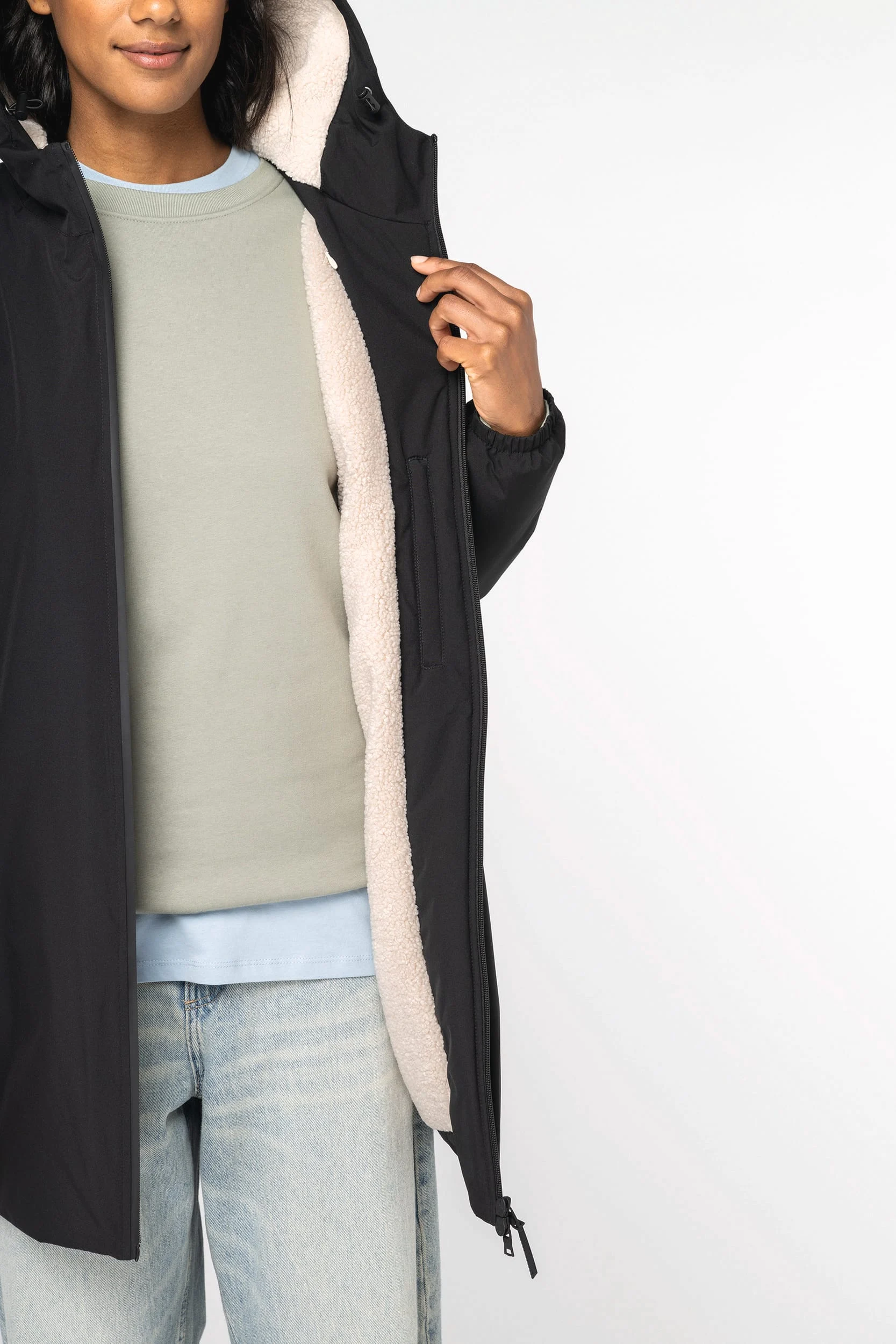 NS609 - Veste écoresponsable imperméable doublée en sherpa unisexe – Image 7