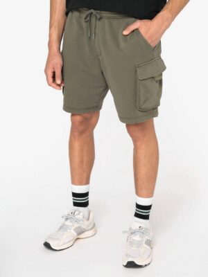 NS717 - Short cargo écoresponsable délavé French Terry homme