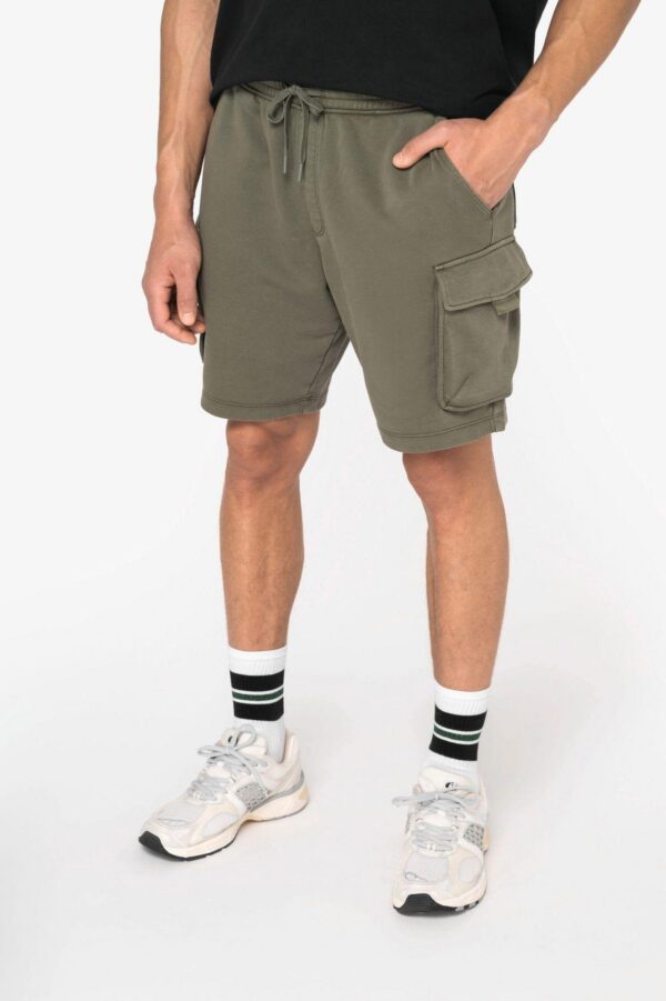 NS717 - Short cargo écoresponsable délavé French Terry homme