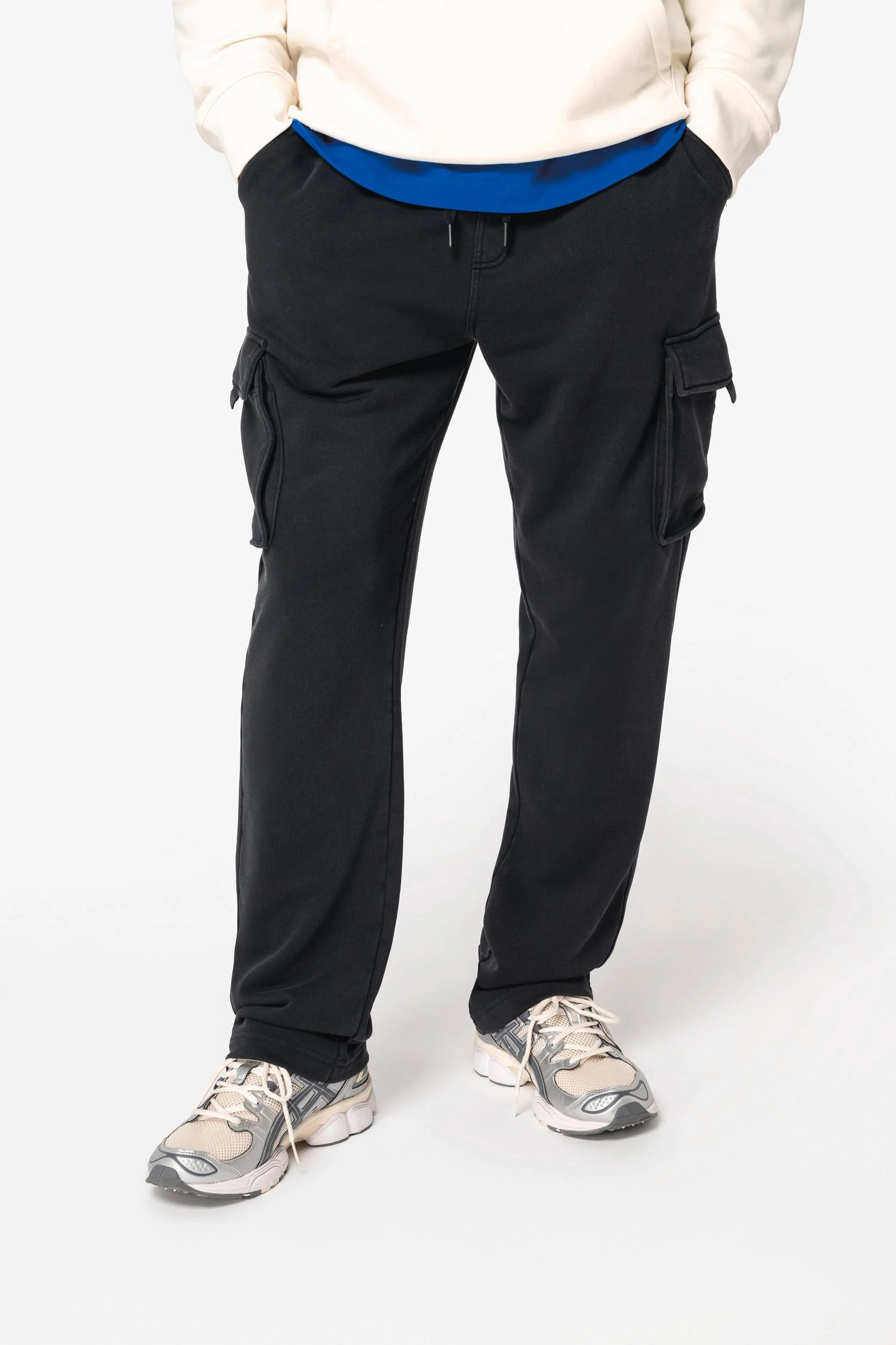 NS777 - Pantalon cargo écoresponsable délavé French Terry homme