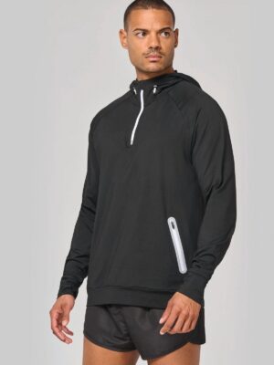 PA360 - Sweat-shirt à capuche 1/4 zip sport unisexe