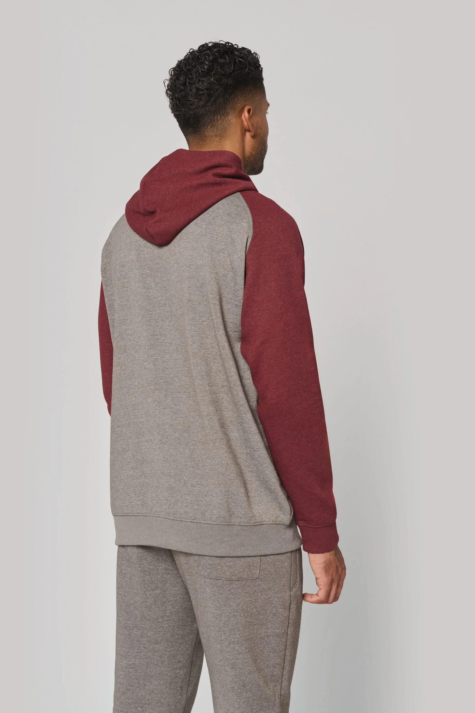 PA369 - Sweat-shirt à capuche bicolore unisexe – Image 3