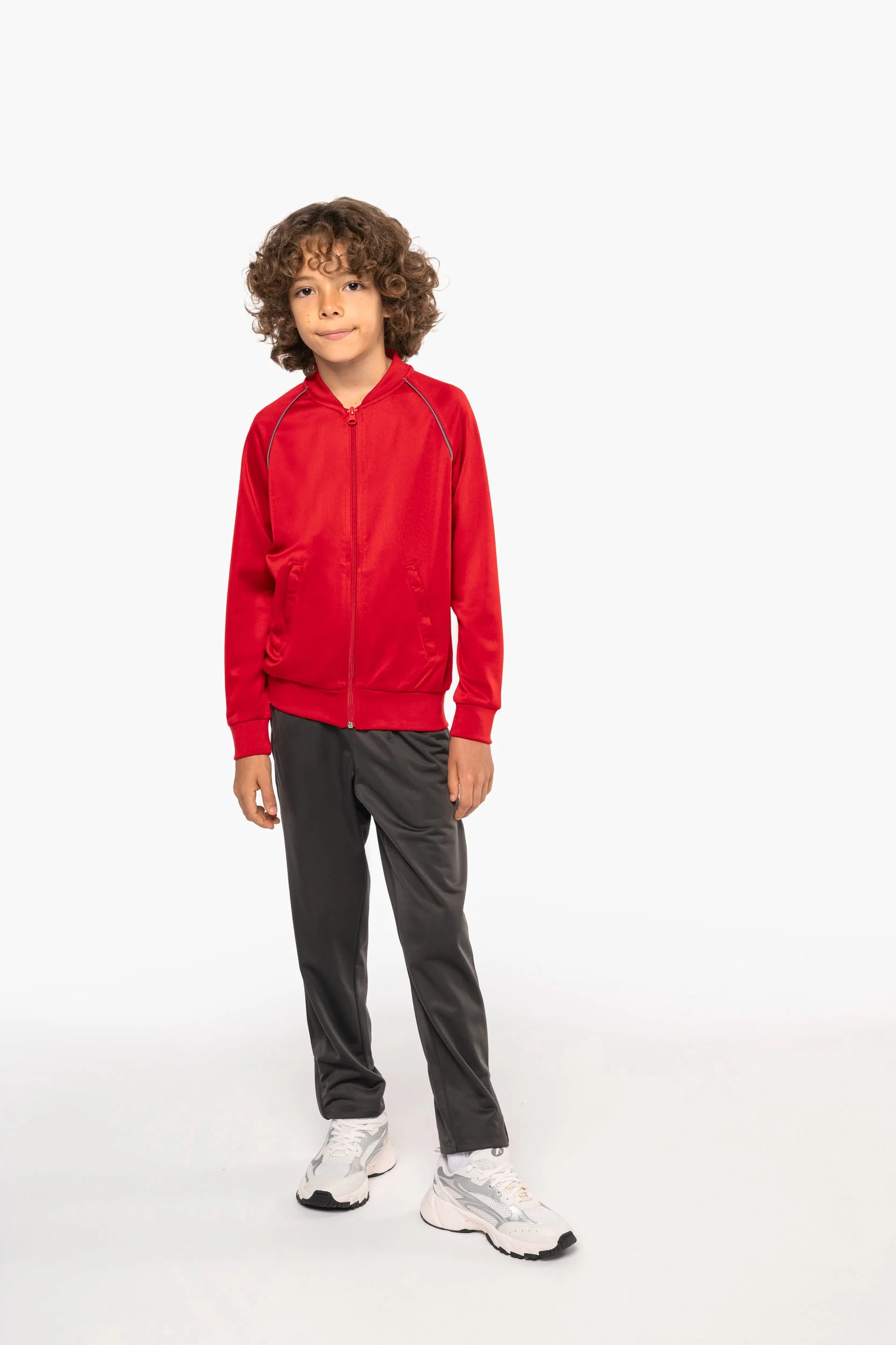 PA385 - Veste de survêtement zippée avec liseré enfant – Image 10