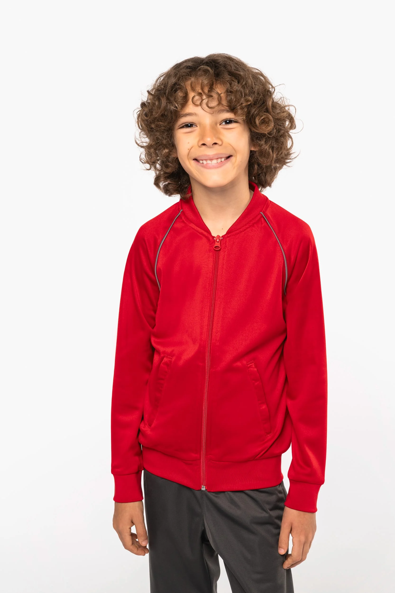 PA385 - Veste de survêtement zippée avec liseré enfant – Image 11
