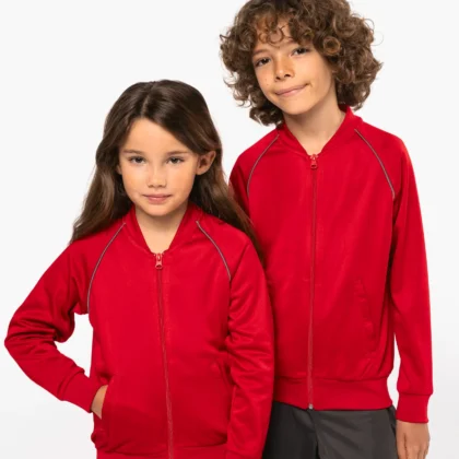 PA385 - Veste de survêtement zippée avec liseré enfant