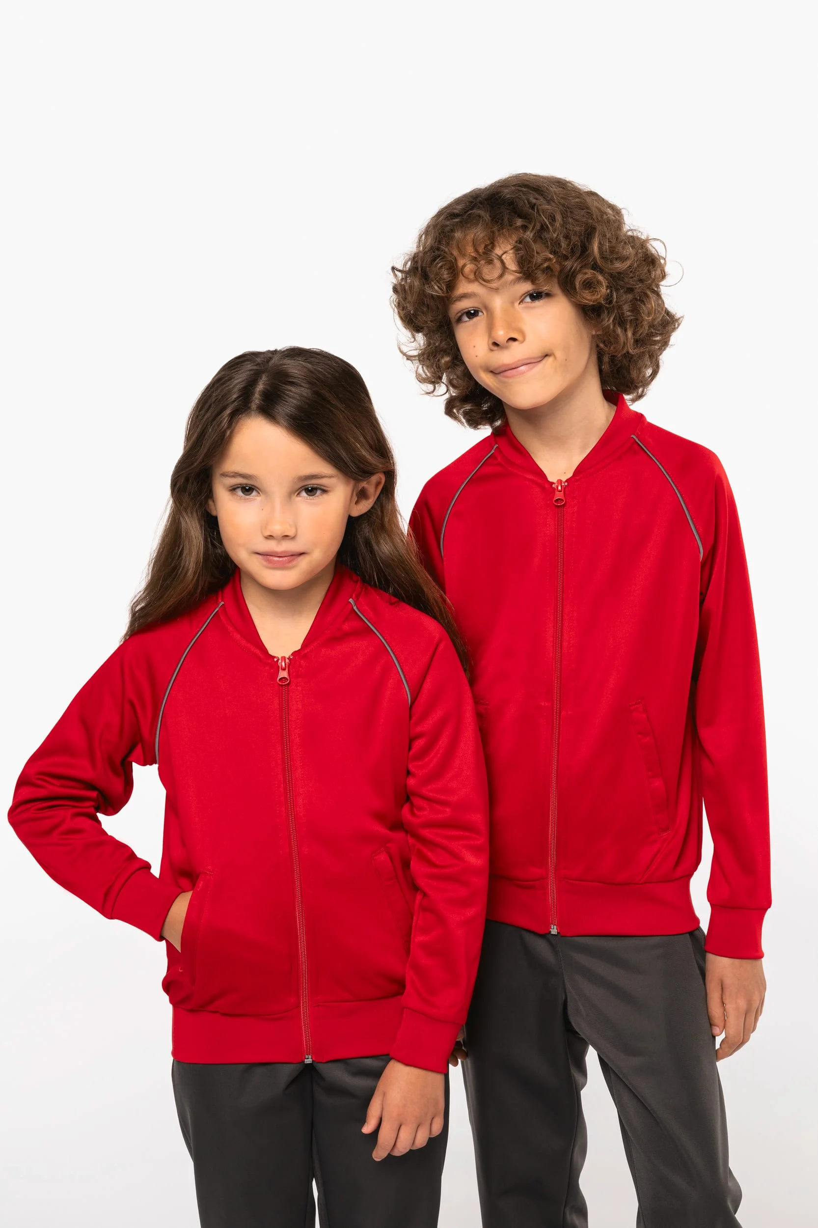 PA385 - Veste de survêtement zippée avec liseré enfant
