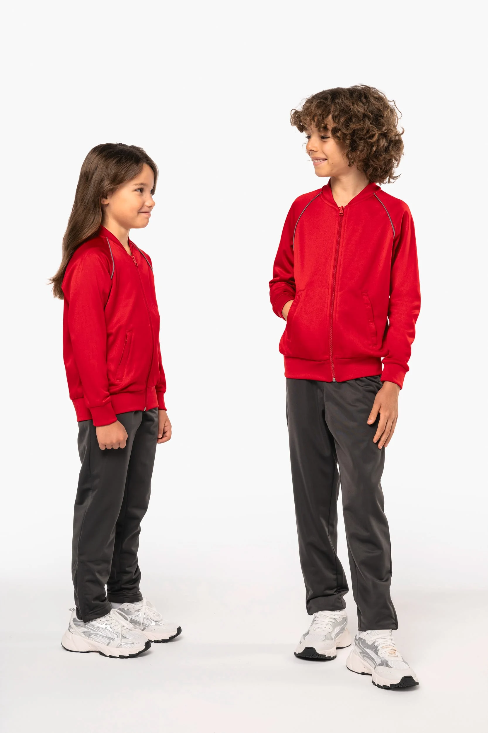 PA385 - Veste de survêtement zippée avec liseré enfant – Image 12