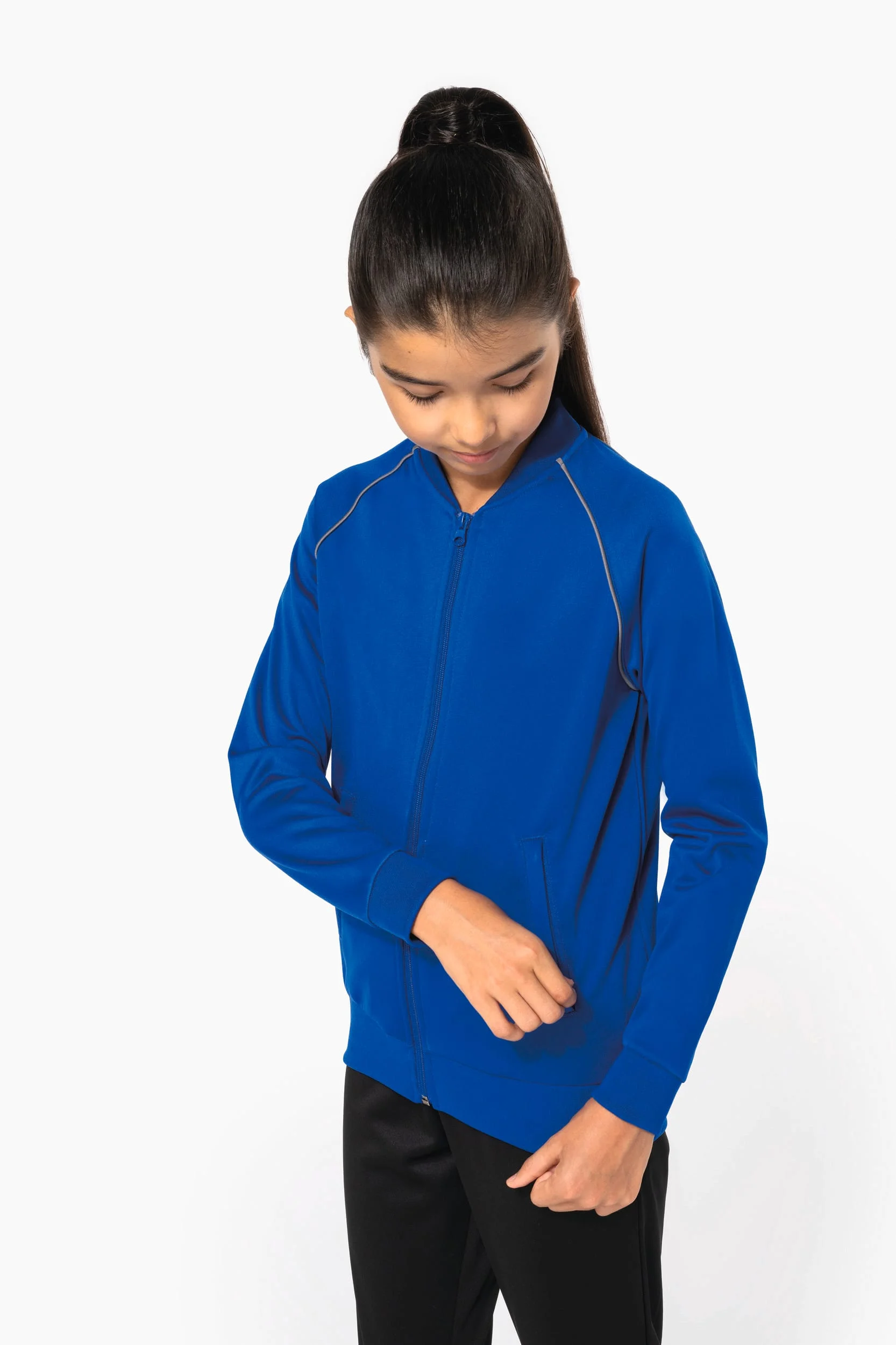PA385 - Veste de survêtement zippée avec liseré enfant – Image 15