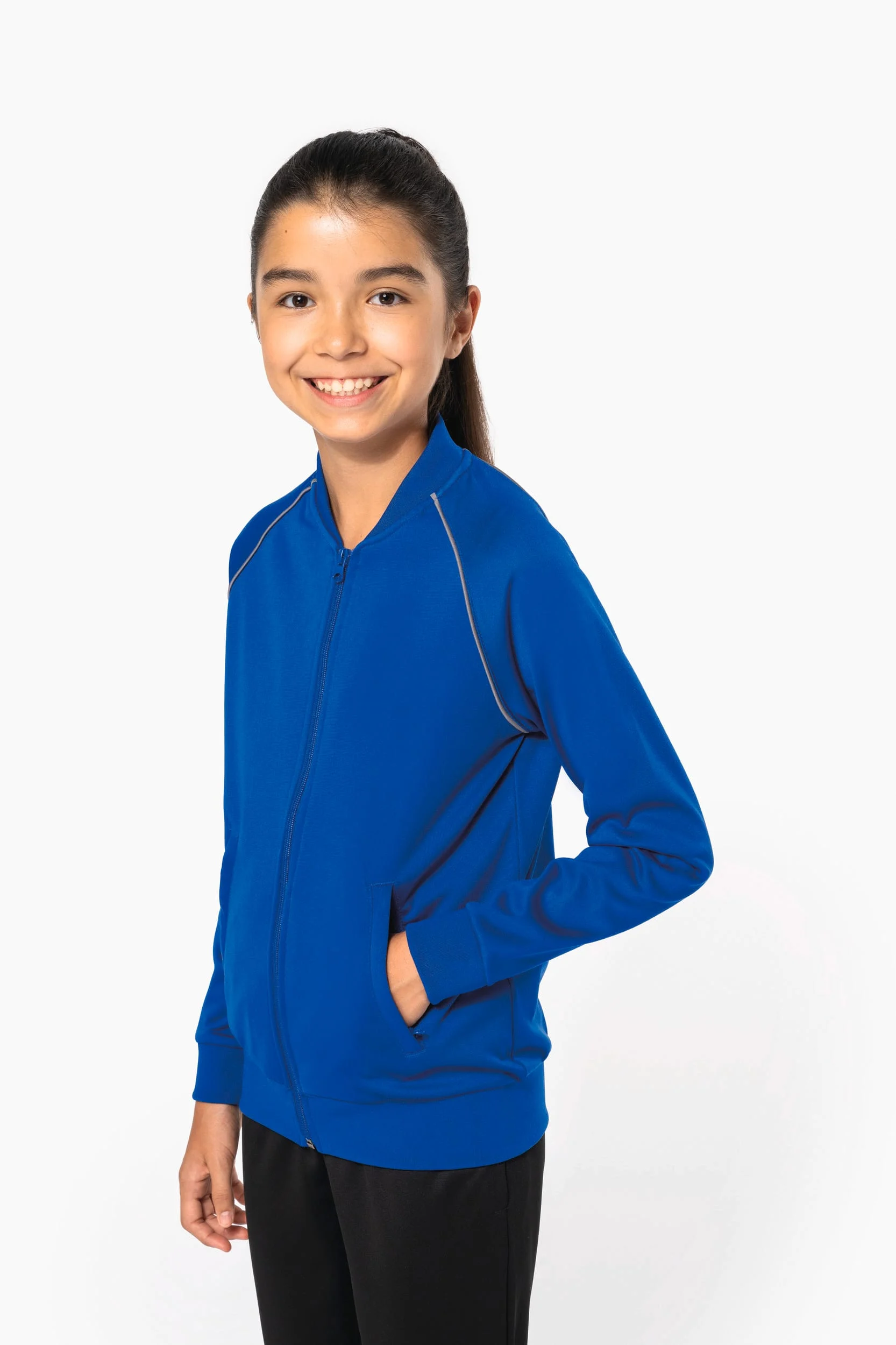 PA385 - Veste de survêtement zippée avec liseré enfant – Image 14