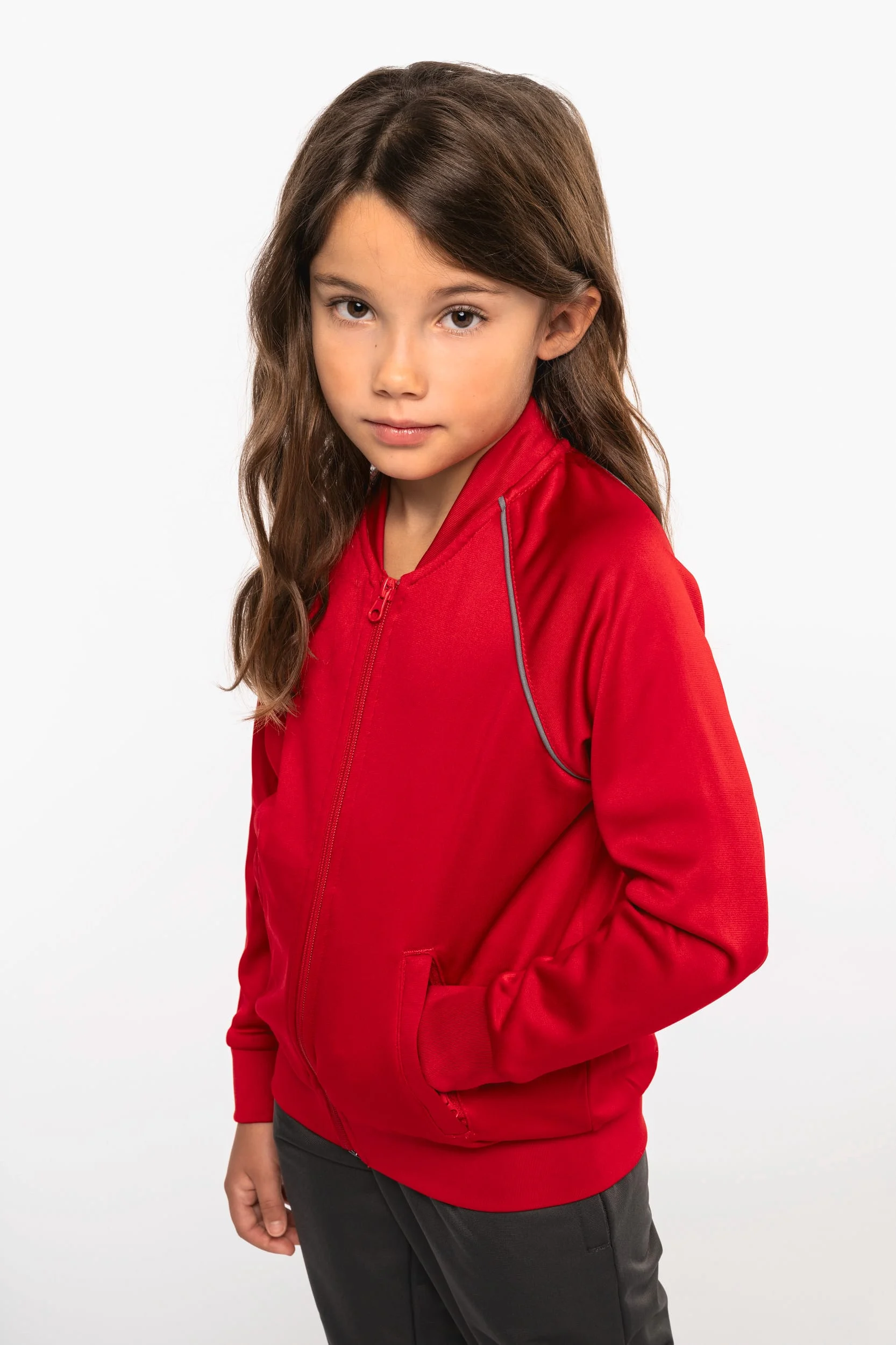 PA385 - Veste de survêtement zippée avec liseré enfant – Image 4