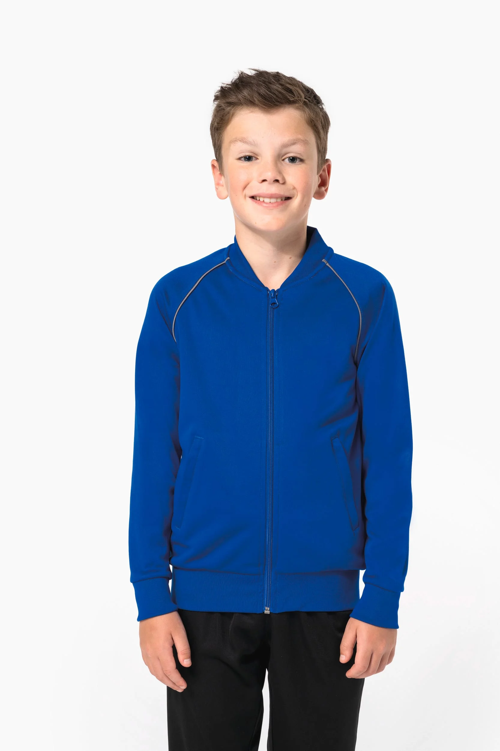 PA385 - Veste de survêtement zippée avec liseré enfant – Image 17