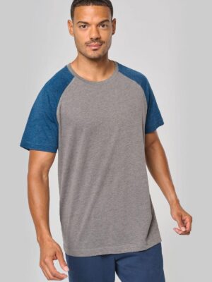 PA4010 - T-shirt triblend bicolore sport manches courtes unisexe