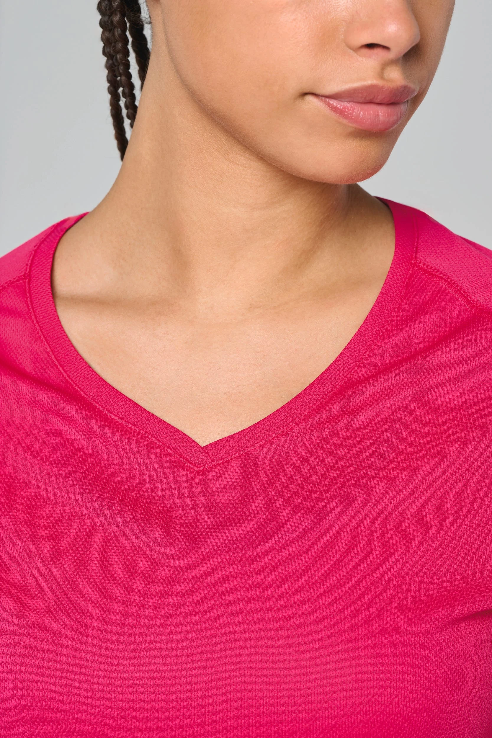 PA477 - T-shirt de sport manches courtes col v femme – Image 5