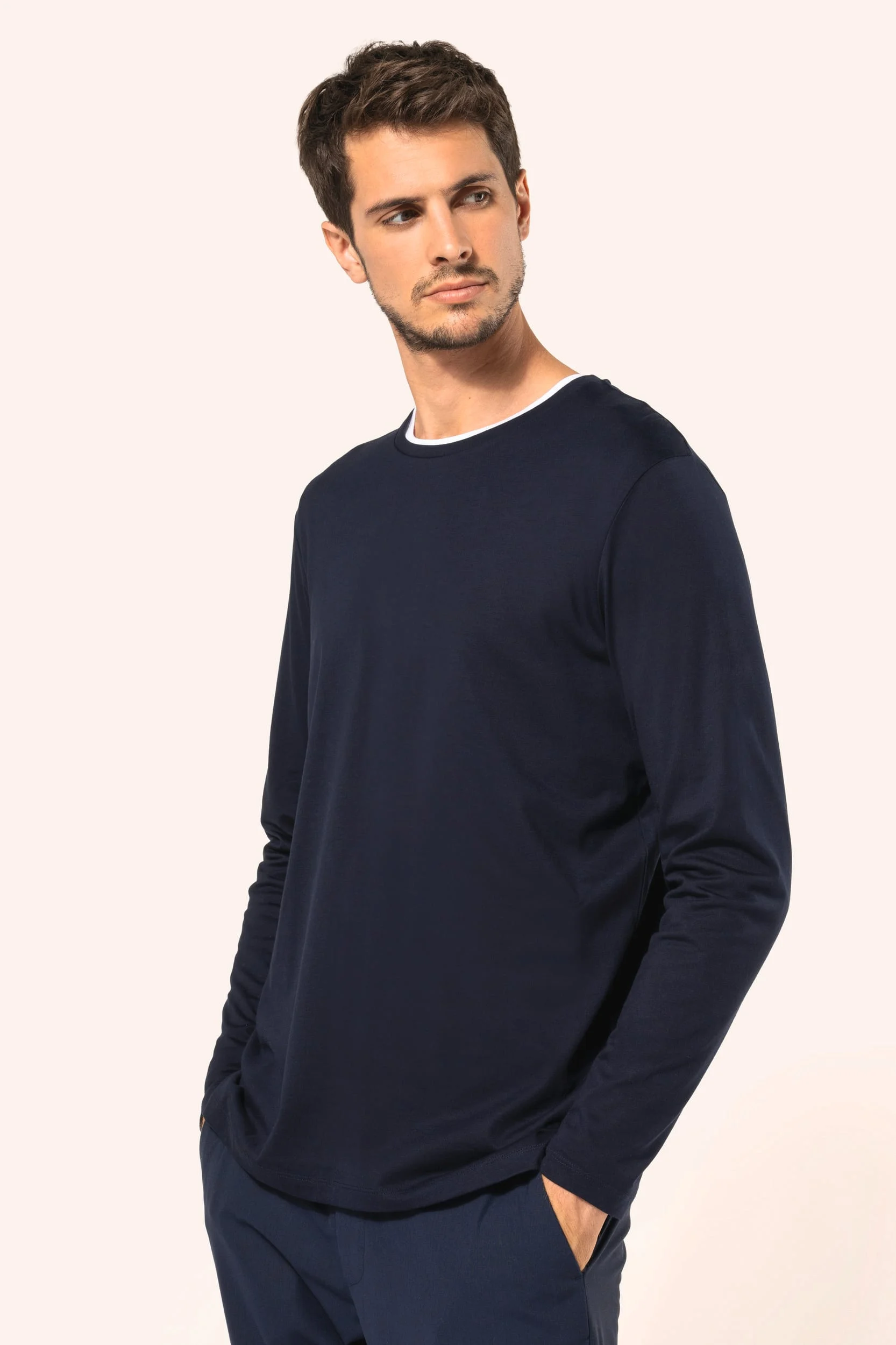 PK302 - T-shirt Supima® col rond manches longues homme