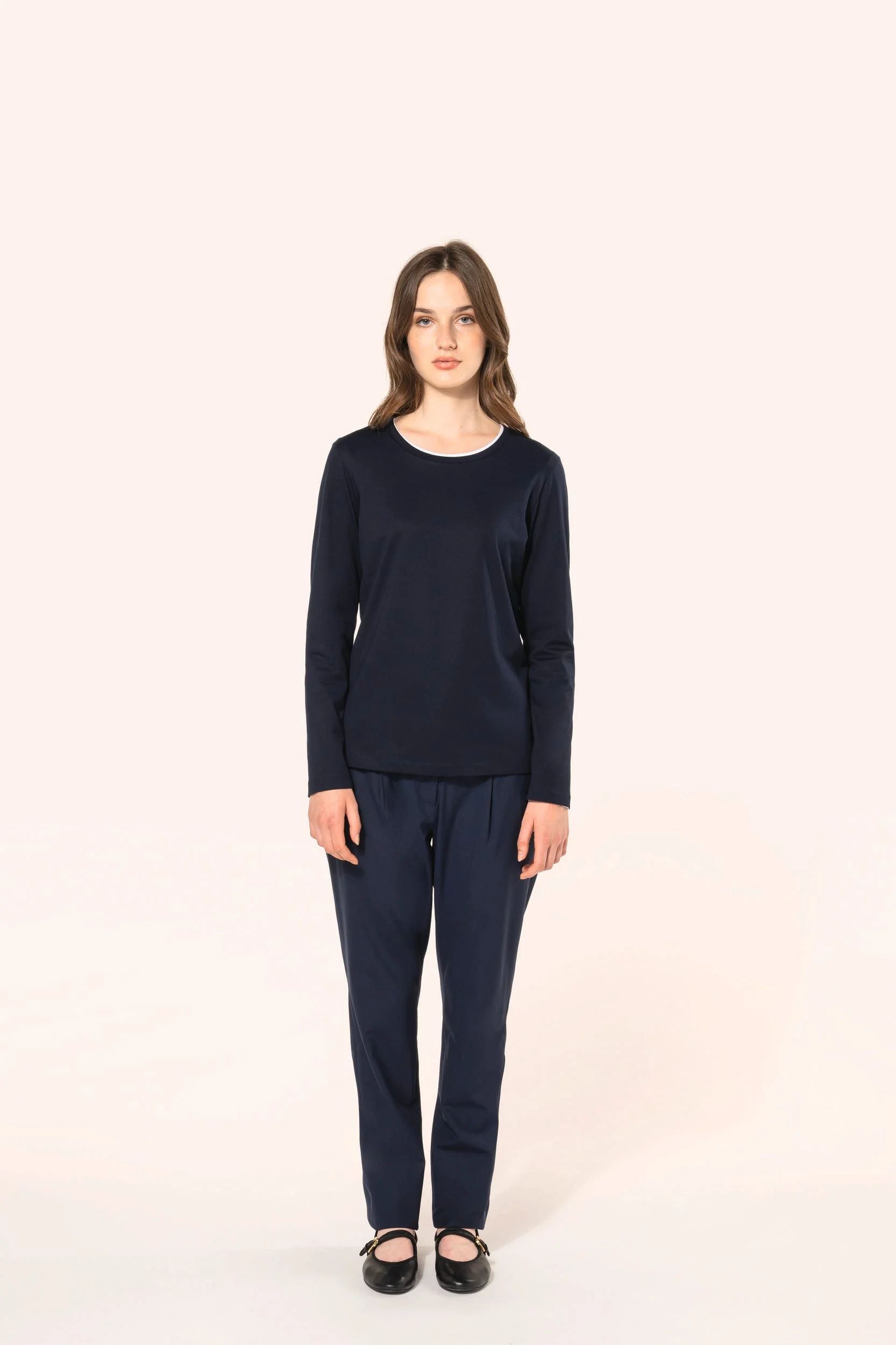 PK303 - T-shirt Supima® col rond manches longues femme – Image 9