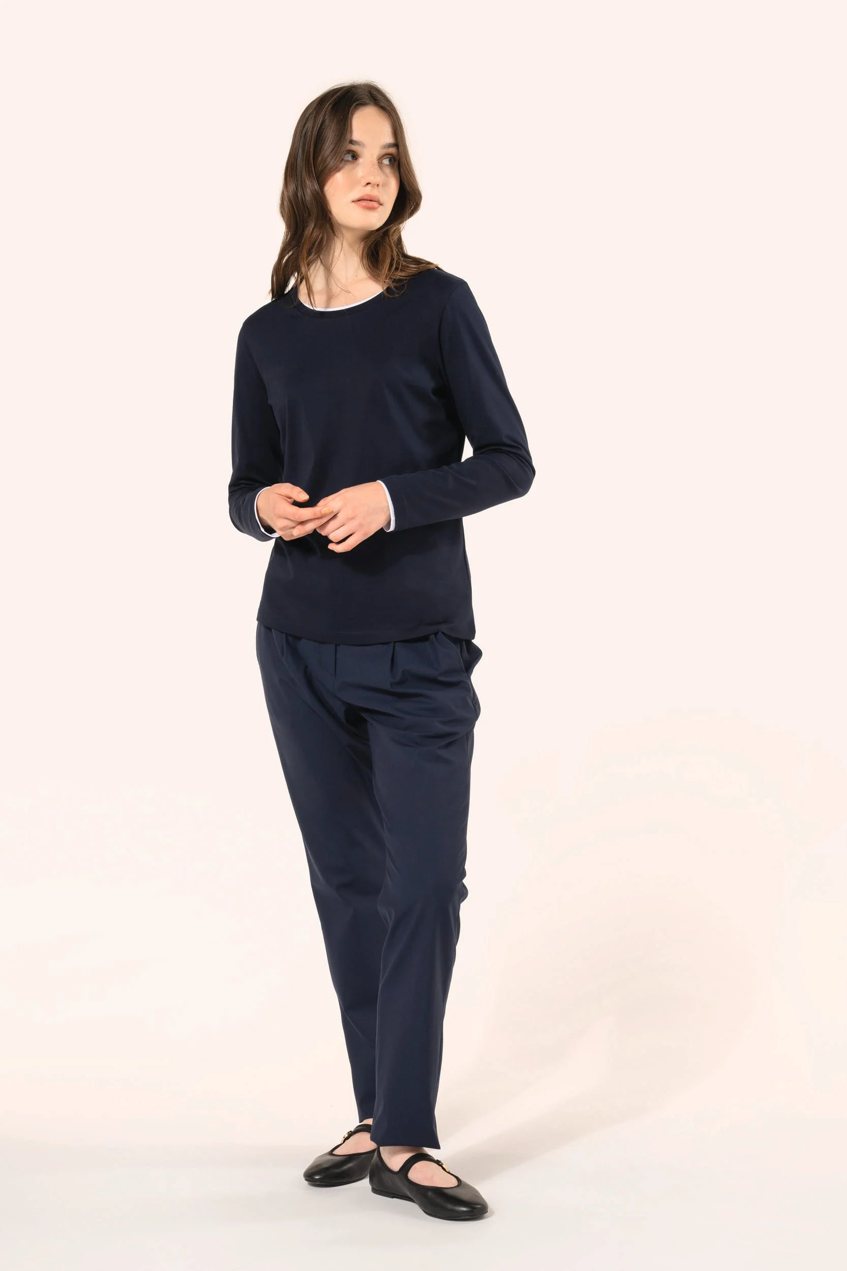 PK303 - T-shirt Supima® col rond manches longues femme – Image 6