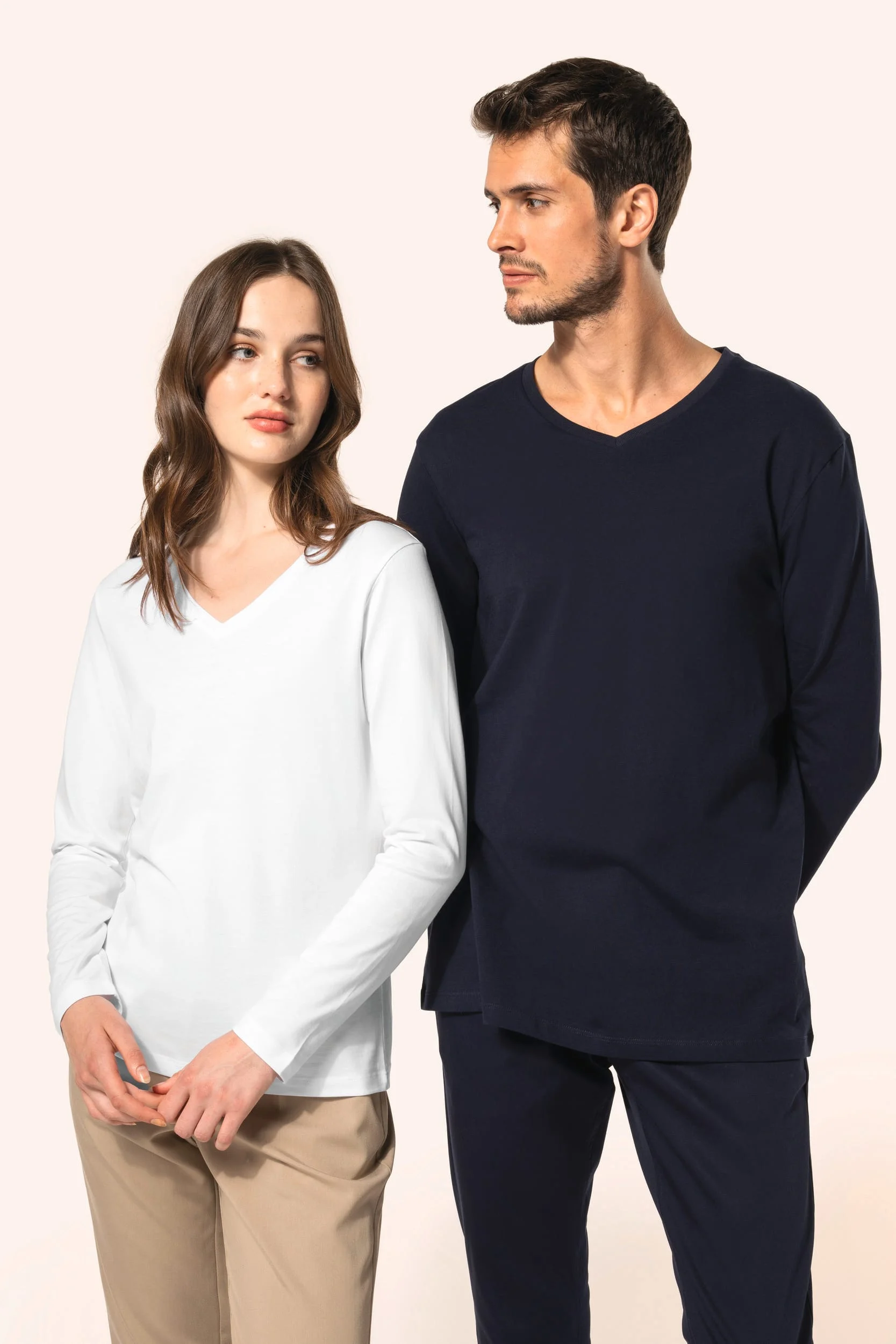 PK307 - T-shirt Supima® col V manches longues femme – Image 6