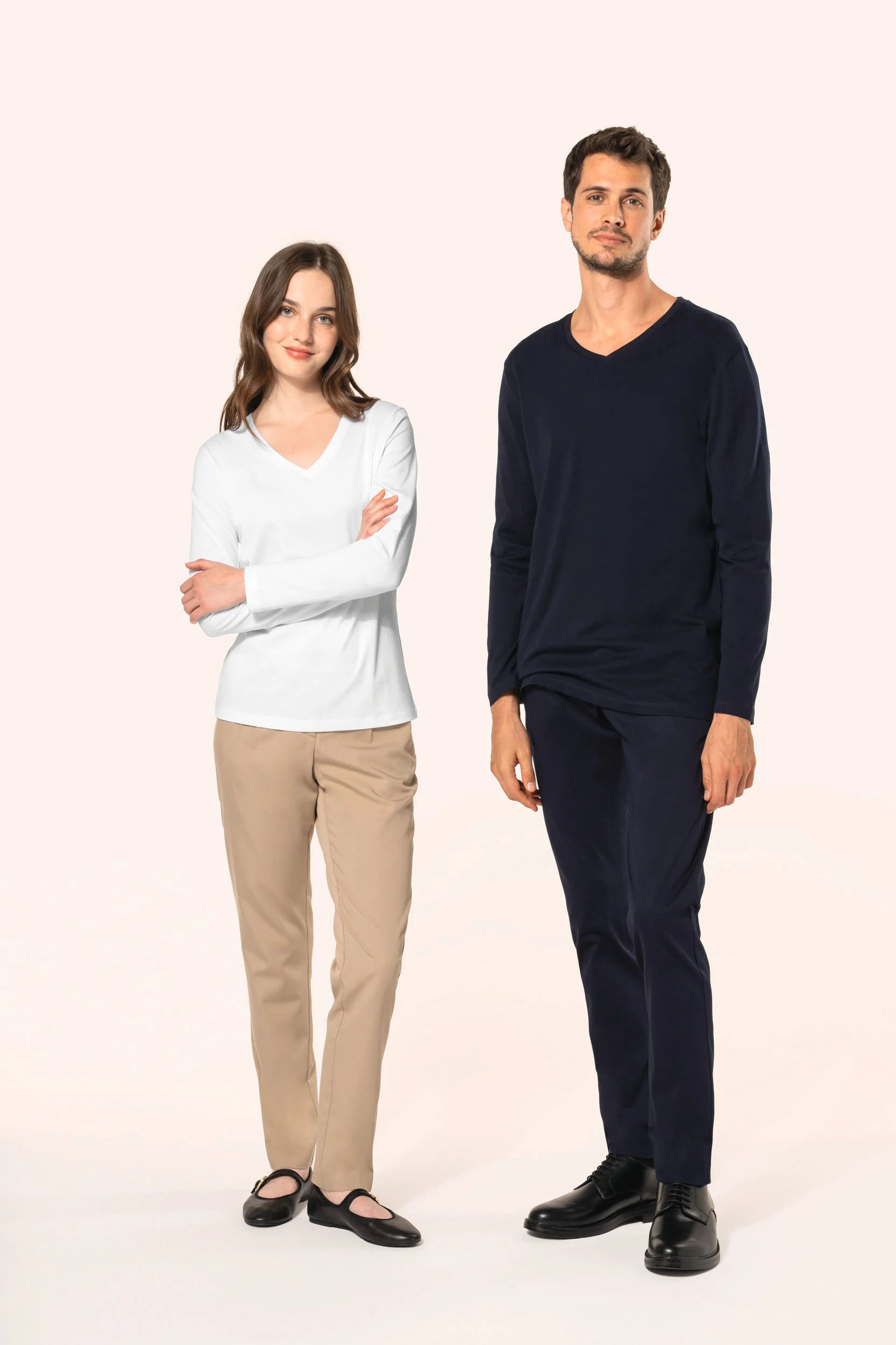 PK307 - T-shirt Supima® col V manches longues femme – Image 9