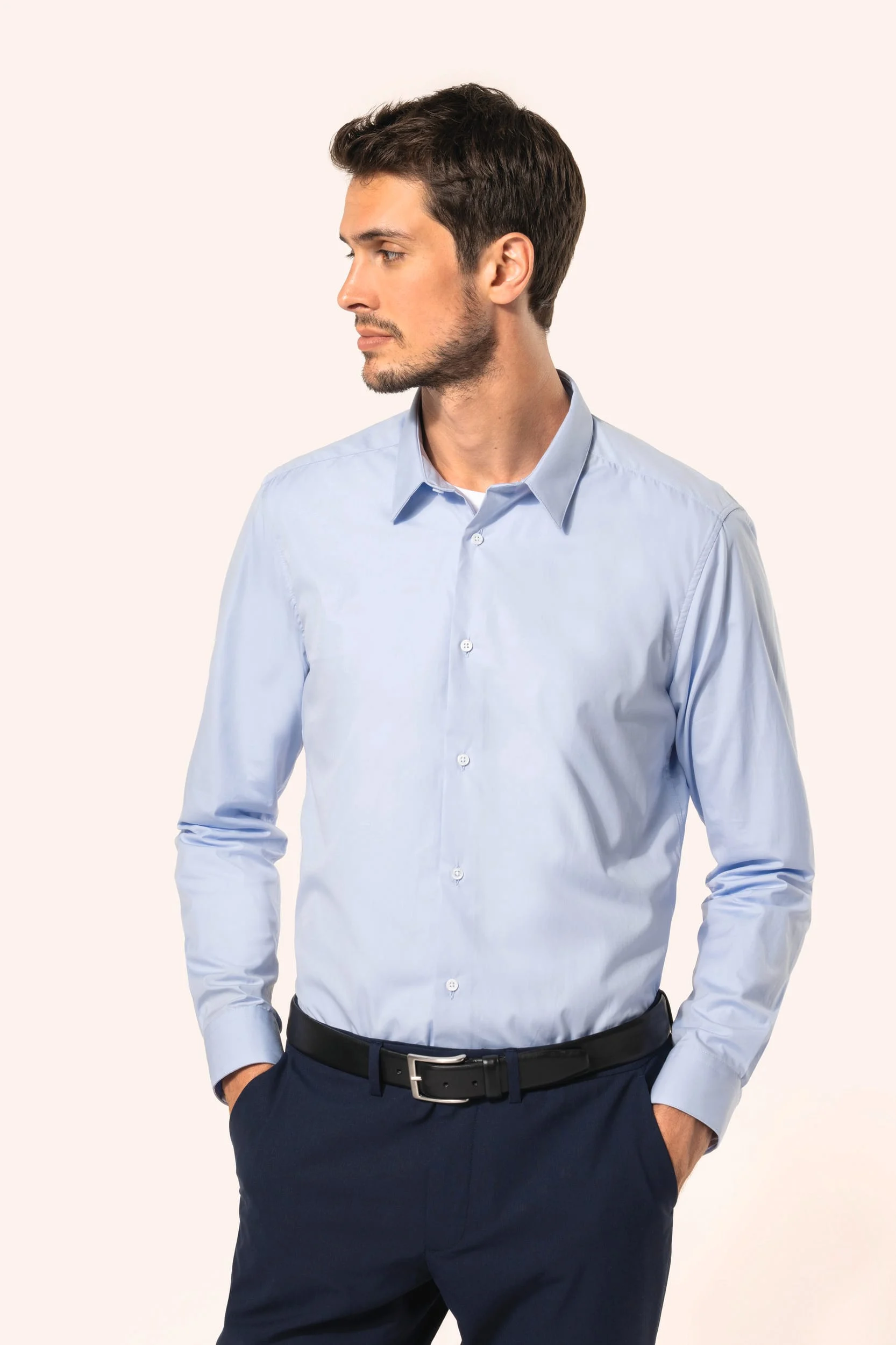 PK504 - Chemise popeline manches longues homme