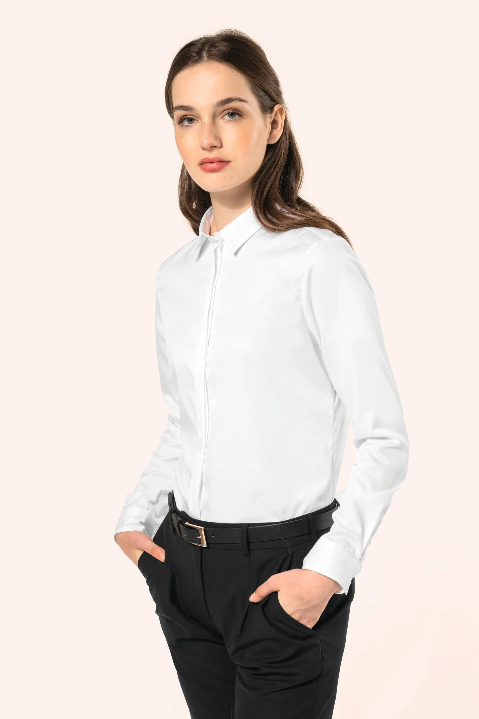 PK507 - Chemise twill manches longues femme