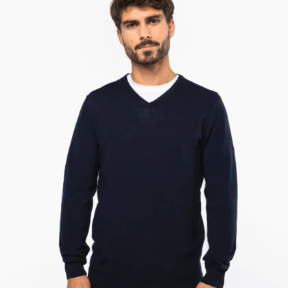 PK910 - Pull Mérinos col V homme