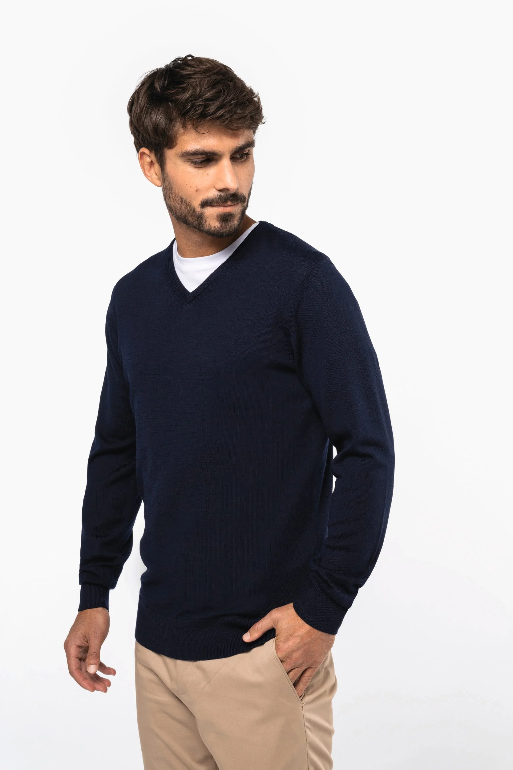 PK910 - Pull Mérinos col V homme – Image 3