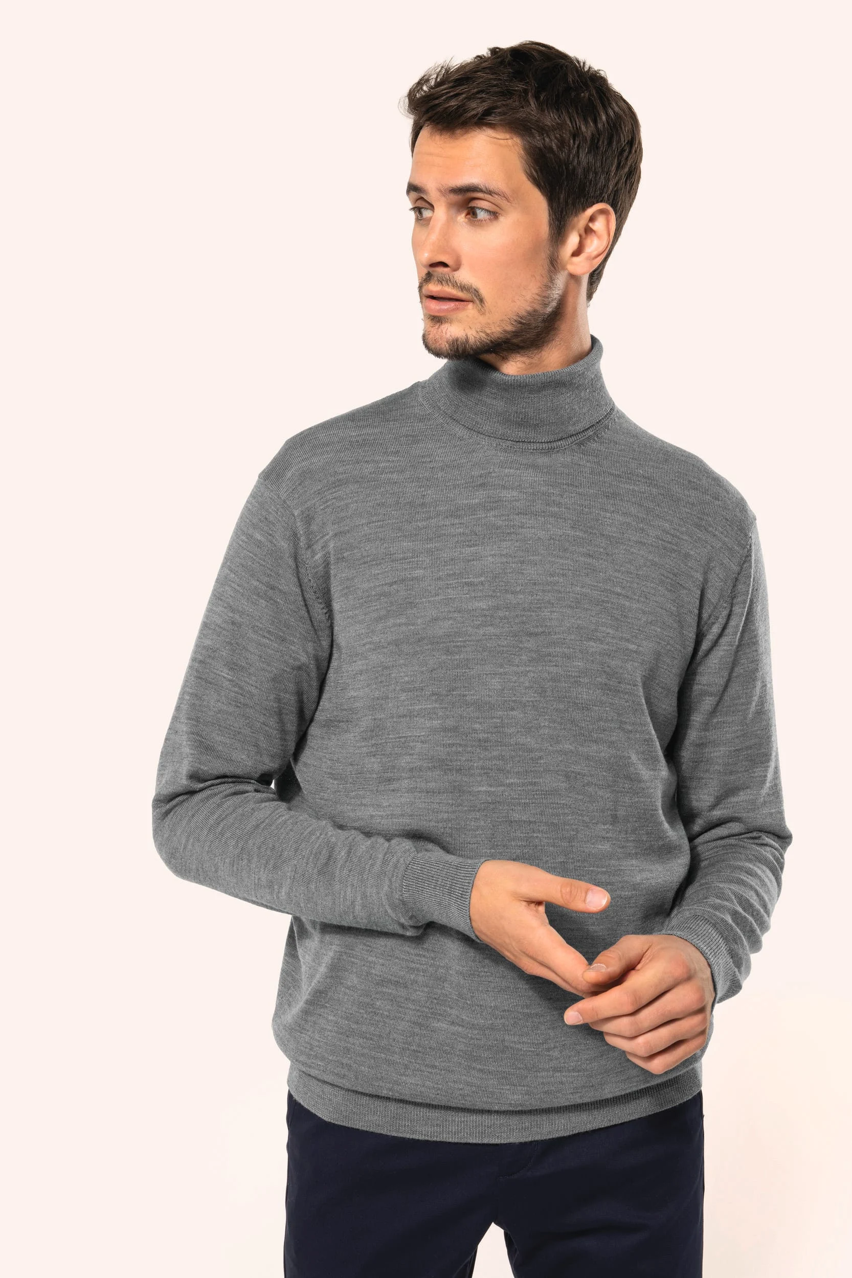 PK912 - Pull Mérinos col roulé homme – Image 6