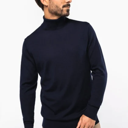 PK912 - Pull Mérinos col roulé homme