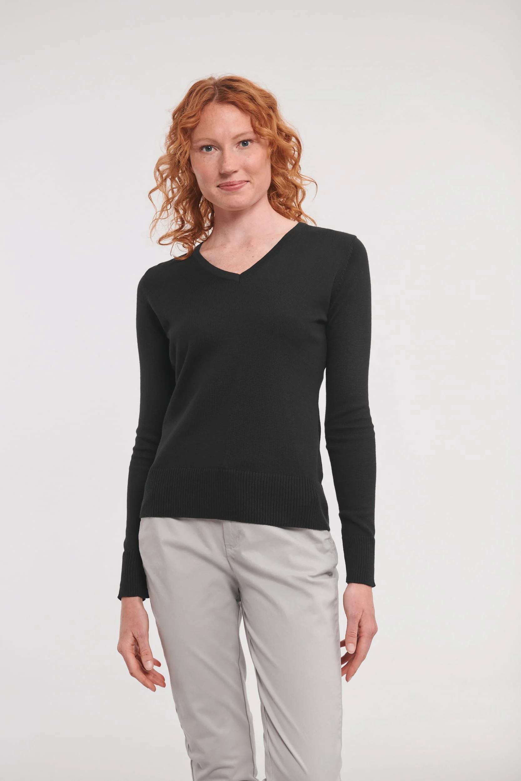 RU710F - Pullover femme col v