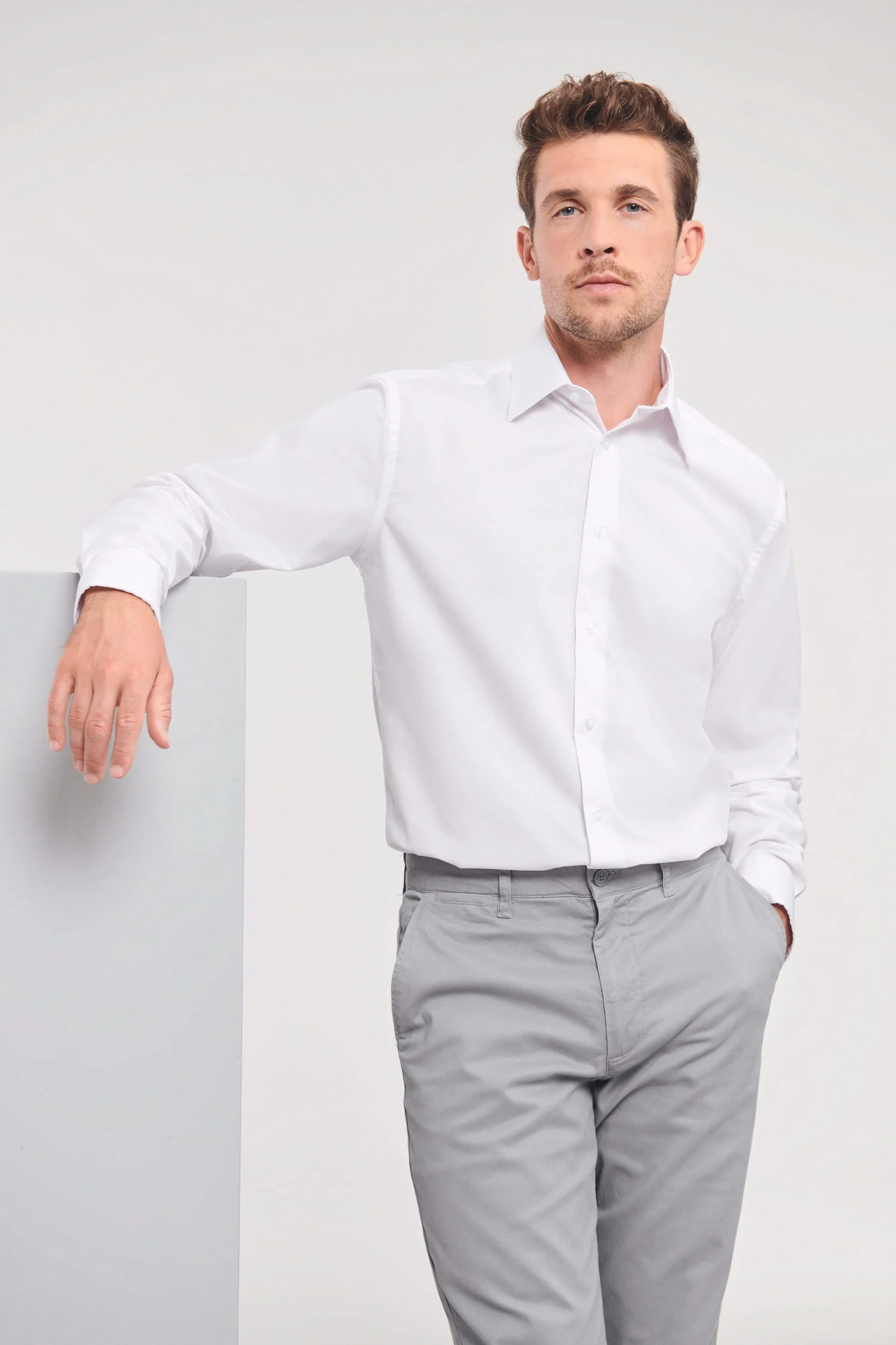 RU922M - Chemise homme Oxford manches longues