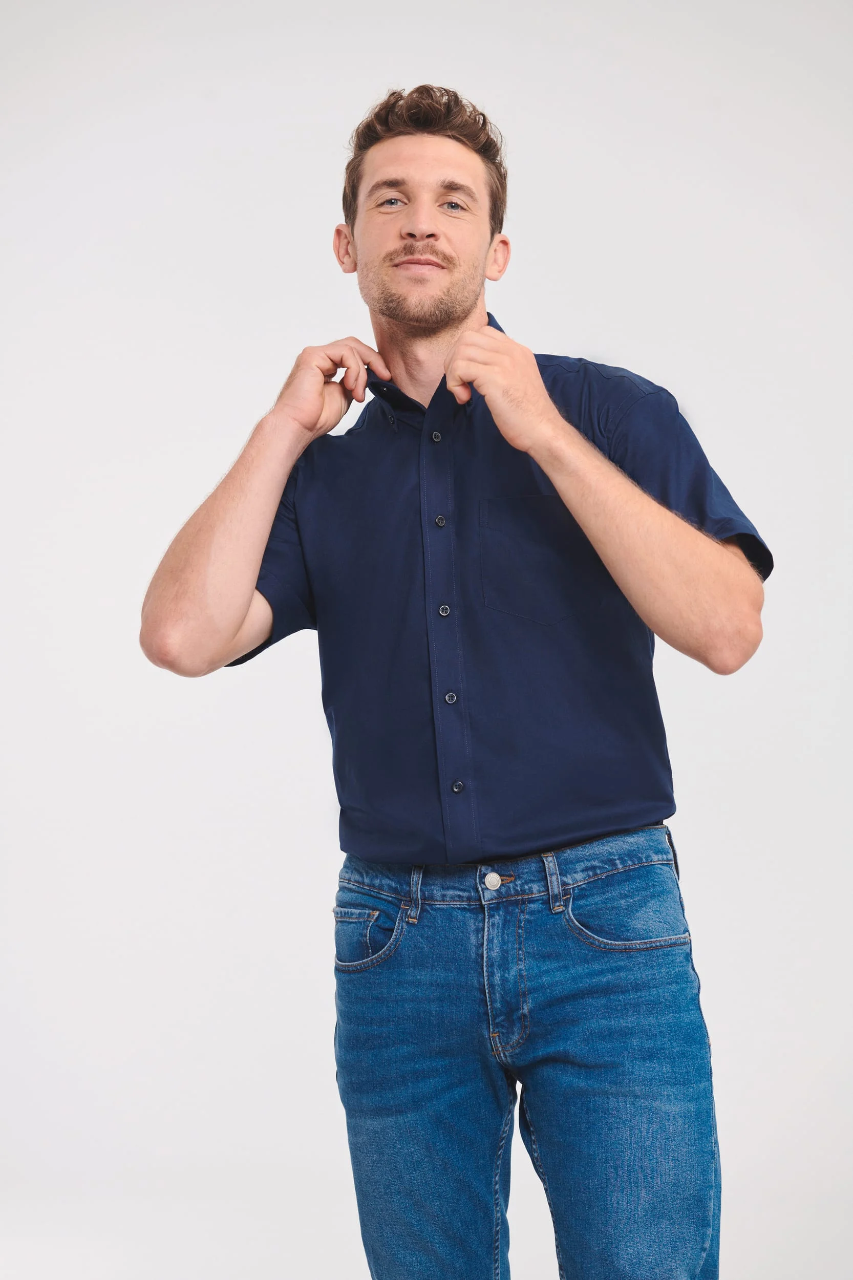 RU933M - Chemise homme manches courtes Oxford