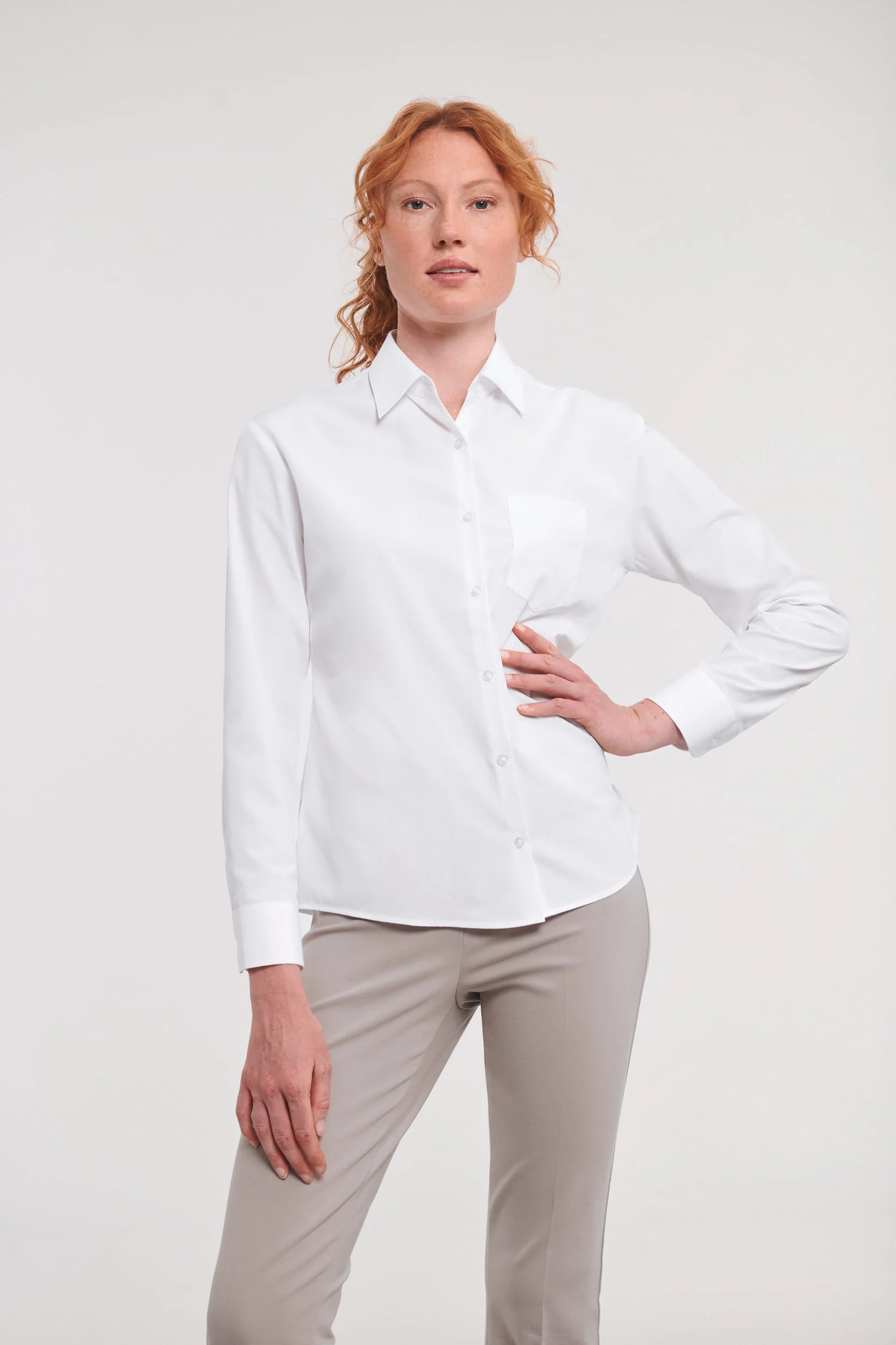 RU934F - Chemise femme popeline polycoton manches longues