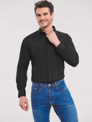 RU934M - Chemise homme popeline polycoton manches longues