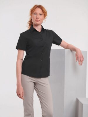 RU935F - Chemise femme popeline polycoton manches courtes