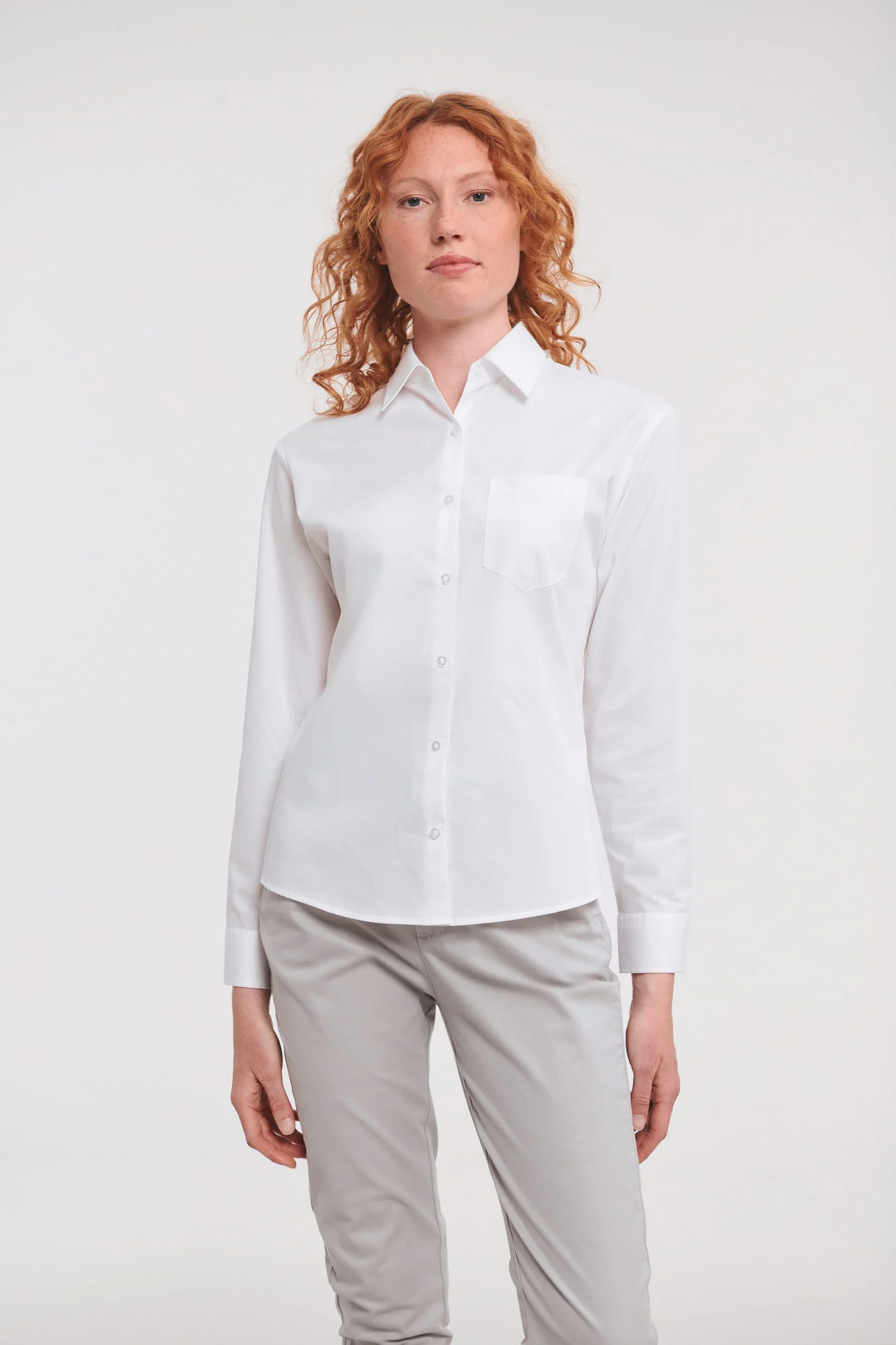RU936F - Chemise femme popeline pur coton manches longues