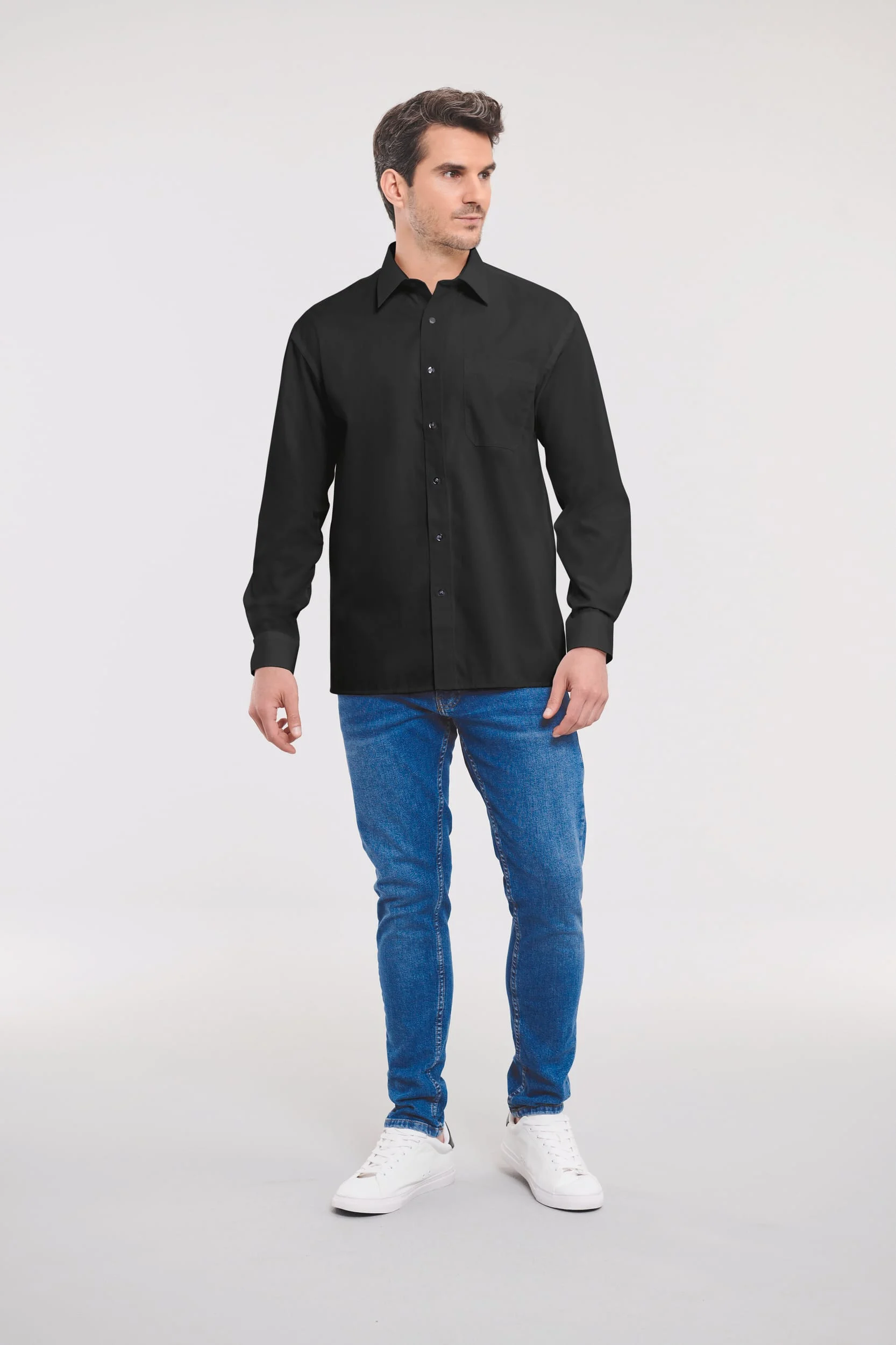 RU936M - Chemise homme popeline pur coton manches longues