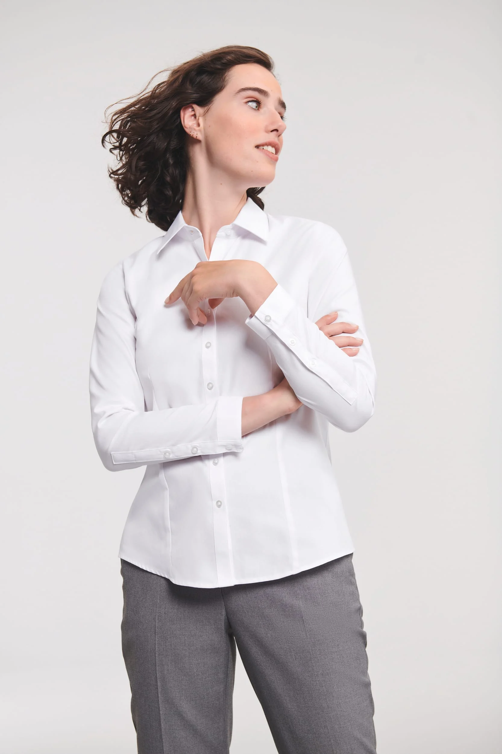 RU962F - Chemise femme manche longues à chevrons