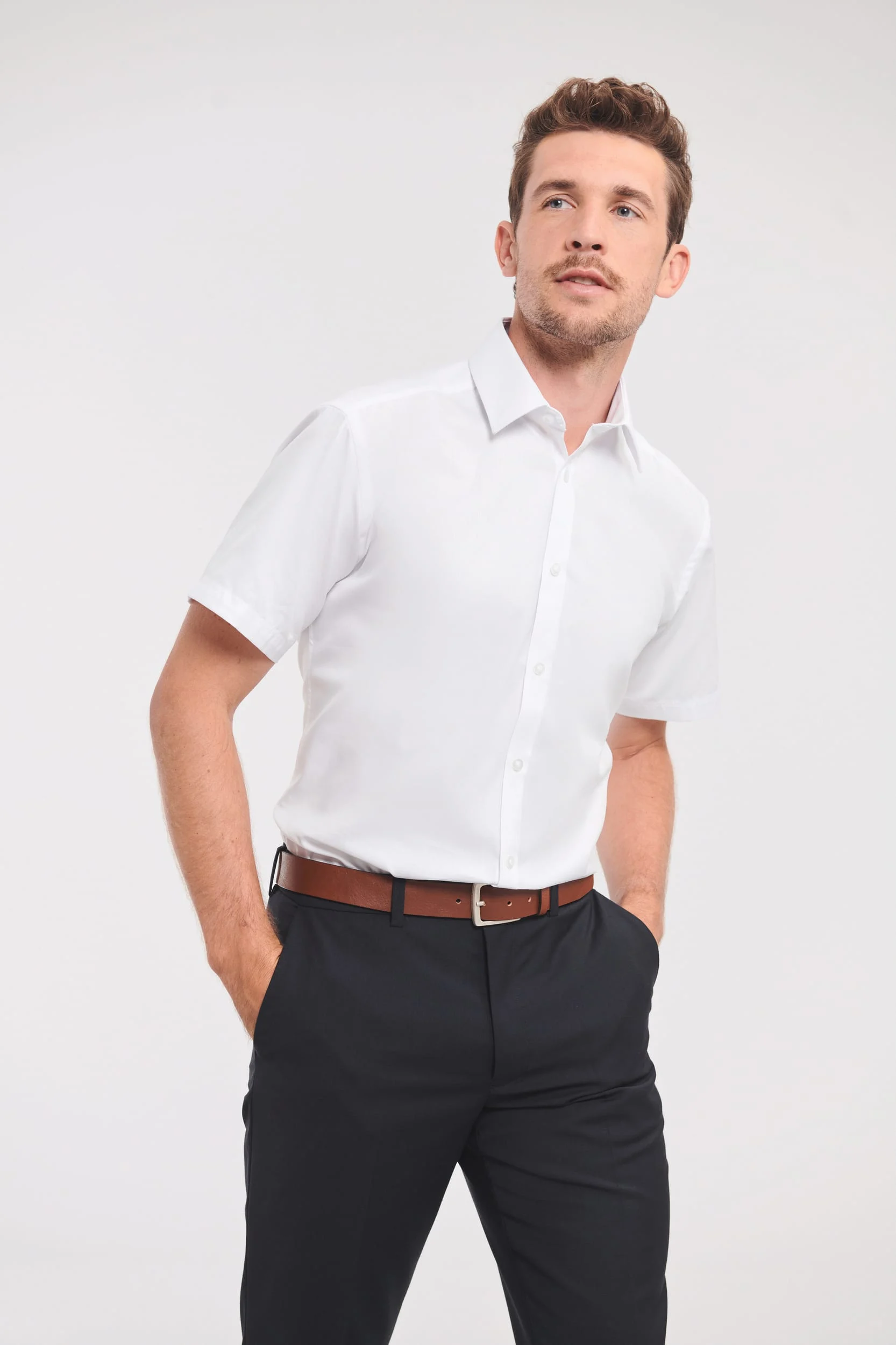 RU963M - Chemise homme manche courtes à chevrons