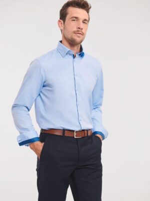 RU964M - Chemise à motifs chevrons manches longues