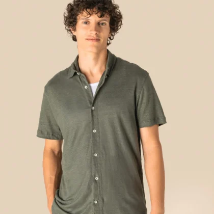 SP517 - Chemise à manches courtes en lin homme