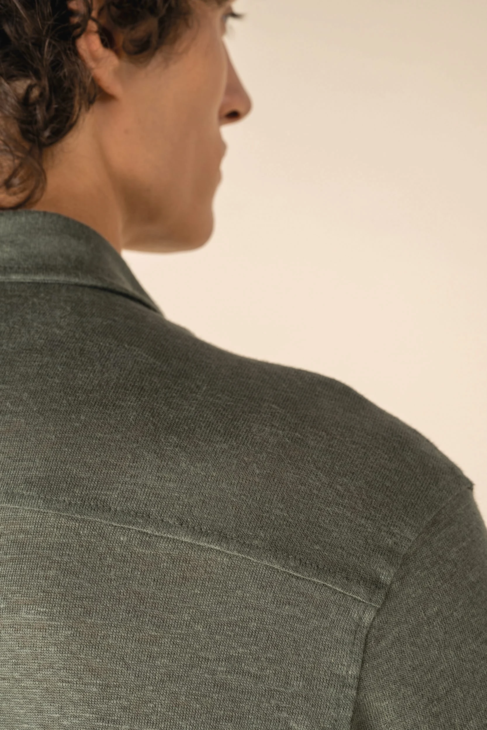 SP517 - Chemise à manches courtes en lin homme – Image 6