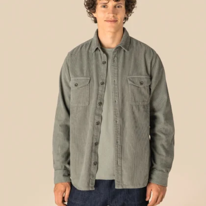 SP519 - Surchemise écoresponsable délavée en velours côtelé homme