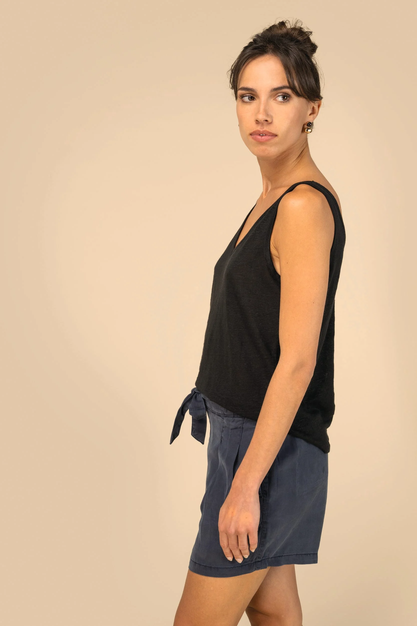 SP725 - Short écoresponsable délavé en lyocell femme – Image 5