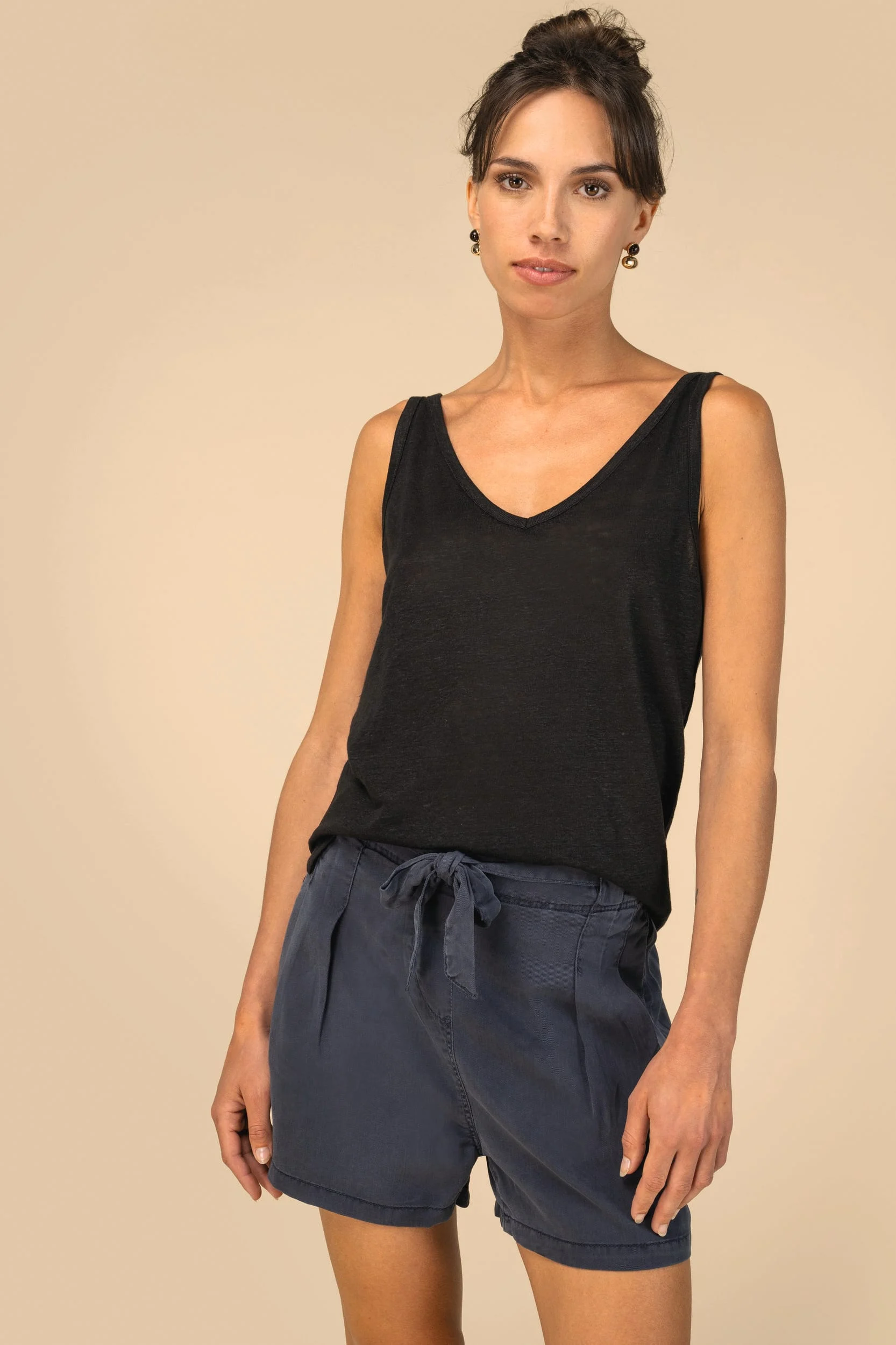 SP725 - Short écoresponsable délavé en lyocell femme – Image 3
