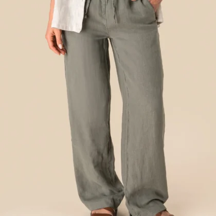 SP733 - Pantalon délavé en lin femme