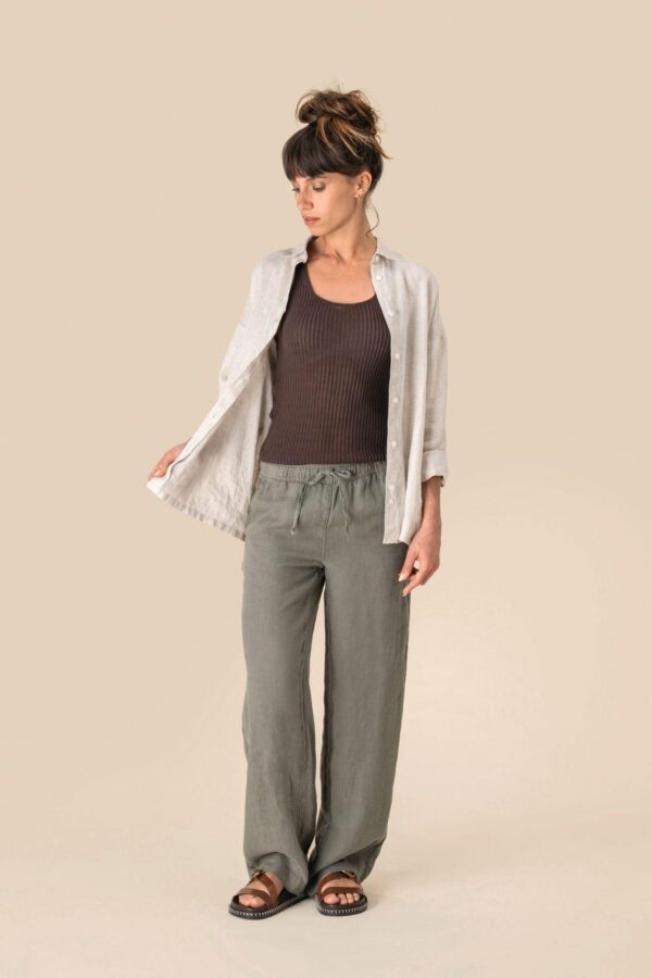 SP733 - Pantalon délavé en lin femme – Image 2