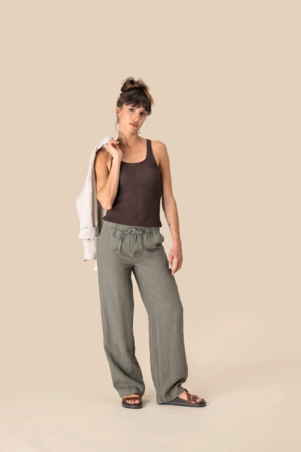 SP733 - Pantalon délavé en lin femme – Image 3